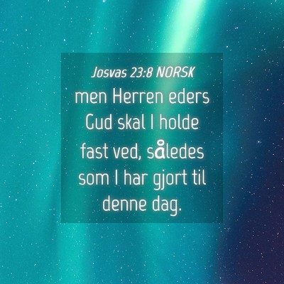 Picture 04 - Josvas 23:8 NORSK - men Herren eders Gud skal I holde fast ved, - Bible Verse Picture