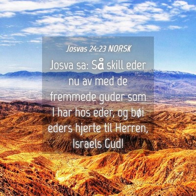 Picture 04 - Josvas 24:23 NORSK - Josva sa: Så skill eder nu av med de fremmede - Bible Verse Picture