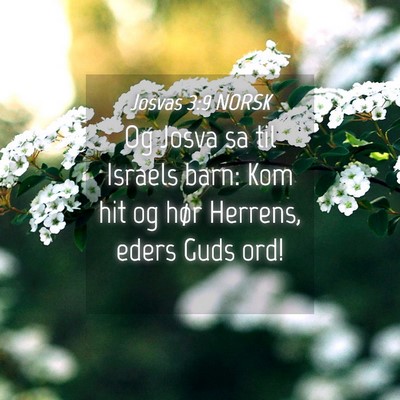 Picture 04 - Josvas 3:9 NORSK - Og Josva sa til Israels barn: Kom hit og hør - Bible Verse Picture