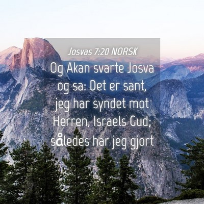 Picture 04 - Josvas 7:20 NORSK - Og Akan svarte Josva og sa: Det er sant, jeg har - Bible Verse Picture