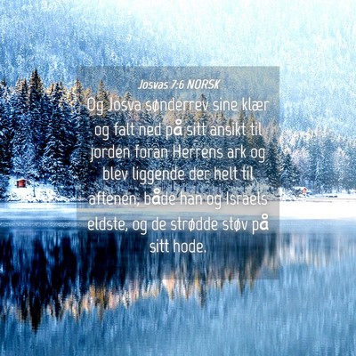 Picture 04 - Josvas 7:6 NORSK - Og Josva sønderrev sine klær og falt ned på - Bible Verse Picture