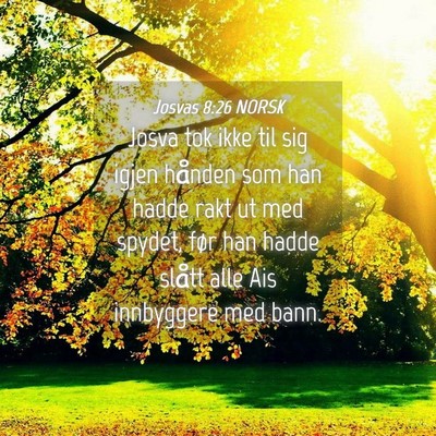 Picture 04 - Josvas 8:26 NORSK - Josva tok ikke til sig igjen hånden som han - Bible Verse Picture