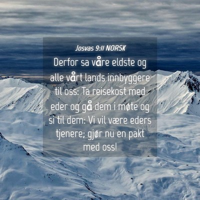 Picture 04 - Josvas 9:11 NORSK - Derfor sa våre eldste og alle vårt lands - Bible Verse Picture
