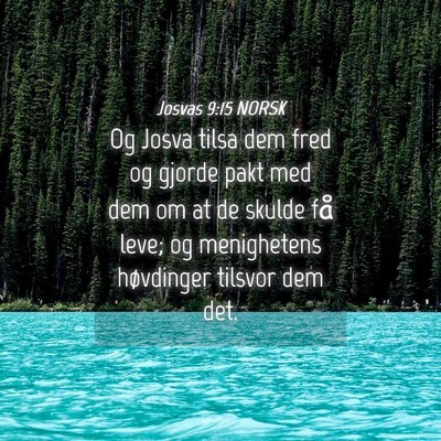 Picture 04 - Josvas 9:15 NORSK - Og Josva tilsa dem fred og gjorde pakt med dem om - Bible Verse Picture