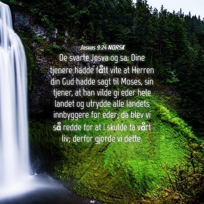 Picture 04 - Josvas 9:24 NORSK - De svarte Josva og sa: Dine tjenere hadde fått - Bible Verse Picture