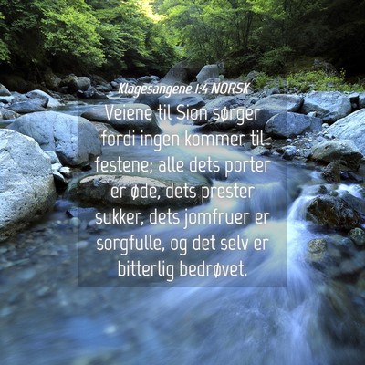 Picture 04 - Klagesangene 1:4 NORSK - Veiene til Sion sørger fordi ingen kommer til - Bible Verse Picture