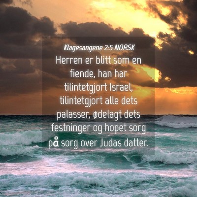 Picture 04 - Klagesangene 2:5 NORSK - Herren er blitt som en fiende, han har - Bible Verse Picture