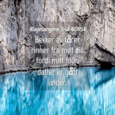 Picture 04 - Klagesangene 3:48 NORSK - Bekker av tårer rinner fra mitt øie fordi mitt - Bible Verse Picture