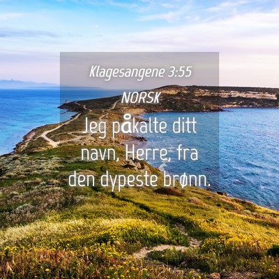 Picture 04 - Klagesangene 3:55 NORSK - Jeg påkalte ditt navn, Herre, fra den dypeste - Bible Verse Picture