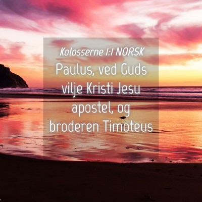 Picture 04 - Kolosserne 1:1 NORSK - Paulus, ved Guds vilje Kristi Jesu apostel, og - Bible Verse Picture