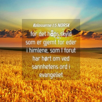 Picture 04 - Kolosserne 1:5 NORSK - for det håps skyld som er gjemt for eder i - Bible Verse Picture