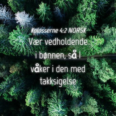 Picture 04 - Kolosserne 4:2 NORSK - Vær vedholdende i bønnen, så I våker i den - Bible Verse Picture
