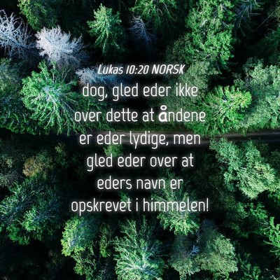 Picture 04 - Lukas 10:20 NORSK - dog, gled eder ikke over dette at åndene er eder - Bible Verse Picture