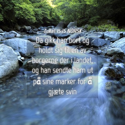 Picture 04 - Lukas 15:15 NORSK - Da gikk han bort og holdt sig til en av borgerne - Bible Verse Picture