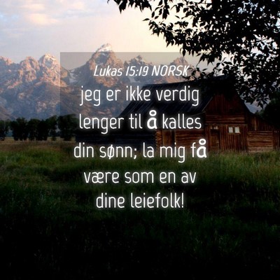 Picture 04 - Lukas 15:19 NORSK - jeg er ikke verdig lenger til å kalles din - Bible Verse Picture