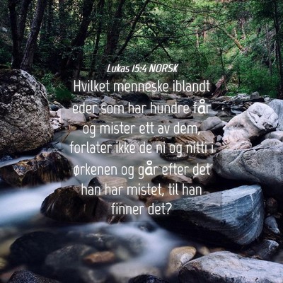 Picture 04 - Lukas 15:4 NORSK - Hvilket menneske iblandt eder som har hundre får - Bible Verse Picture