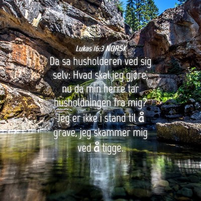 Picture 04 - Lukas 16:3 NORSK - Da sa husholderen ved sig selv: Hvad skal jeg - Bible Verse Picture