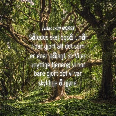 Picture 04 - Lukas 17:10 NORSK - Således skal også I, når I har gjort alt det - Bible Verse Picture