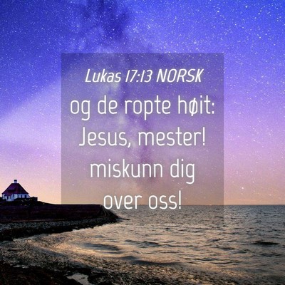 Picture 04 - Lukas 17:13 NORSK - og de ropte høit: Jesus, mester! miskunn dig - Bible Verse Picture