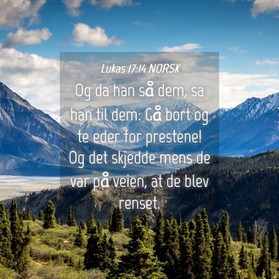 Picture 04 - Lukas 17:14 NORSK - Og da han så dem, sa han til dem: Gå bort og te - Bible Verse Picture