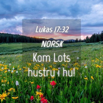 Picture 04 - Lukas 17:32 NORSK - Kom Lots hustru i - Bible Verse Picture
