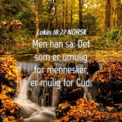 Picture 04 - Lukas 18:27 NORSK - Men han sa: Det som er umulig for mennesker, er - Bible Verse Picture