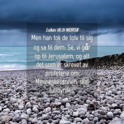 Picture 04 - Lukas 18:31 NORSK - Men han tok de tolv til sig og sa til dem: Se, vi - Bible Verse Picture