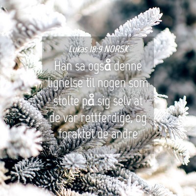 Picture 04 - Lukas 18:9 NORSK - Han sa også denne lignelse til nogen som stolte - Bible Verse Picture