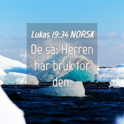 Picture 04 - Lukas 19:34 NORSK - De sa: Herren har bruk for - Bible Verse Picture