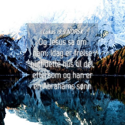 Picture 04 - Lukas 19:9 NORSK - Og Jesus sa om ham: Idag er frelse blitt dette - Bible Verse Picture