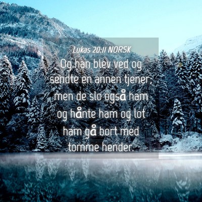 Picture 04 - Lukas 20:11 NORSK - Og han blev ved og sendte en annen tjener; men de - Bible Verse Picture