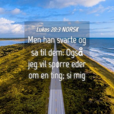 Picture 04 - Lukas 20:3 NORSK - Men han svarte og sa til dem: Også jeg vil - Bible Verse Picture