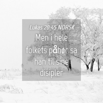 Picture 04 - Lukas 20:45 NORSK - Men i hele folkets påhør sa han til sine - Bible Verse Picture