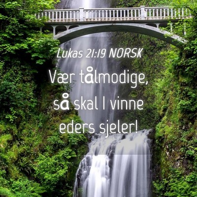 Picture 04 - Lukas 21:19 NORSK - Vær tålmodige, så skal I vinne eders - Bible Verse Picture