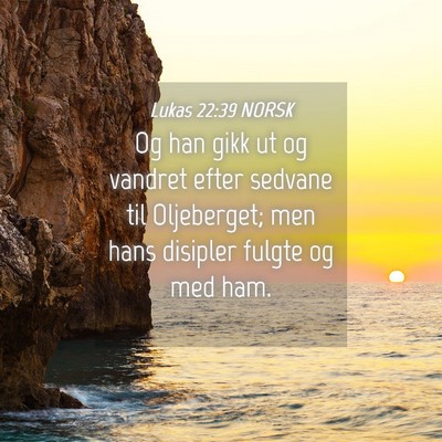 Picture 04 - Lukas 22:39 NORSK - Og han gikk ut og vandret efter sedvane til - Bible Verse Picture