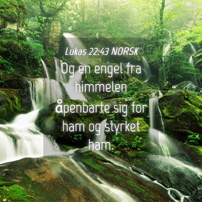 Picture 04 - Lukas 22:43 NORSK - Og en engel fra himmelen åpenbarte sig for ham - Bible Verse Picture