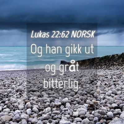 Picture 04 - Lukas 22:62 NORSK - Og han gikk ut og gråt - Bible Verse Picture