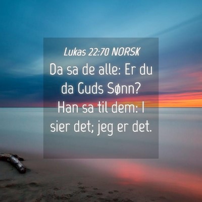 Picture 04 - Lukas 22:70 NORSK - Da sa de alle: Er du da Guds Sønn? Han sa til - Bible Verse Picture