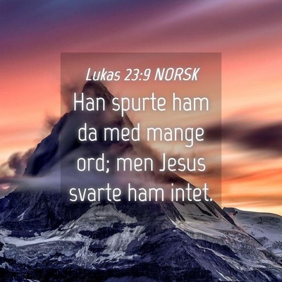 Picture 04 - Lukas 23:9 NORSK - Han spurte ham da med mange ord; men Jesus svarte - Bible Verse Picture
