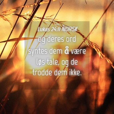 Picture 04 - Lukas 24:11 NORSK - og deres ord syntes dem å være løs tale, og de - Bible Verse Picture