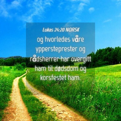 Picture 04 - Lukas 24:20 NORSK - og hvorledes våre yppersteprester og rådsherrer - Bible Verse Picture