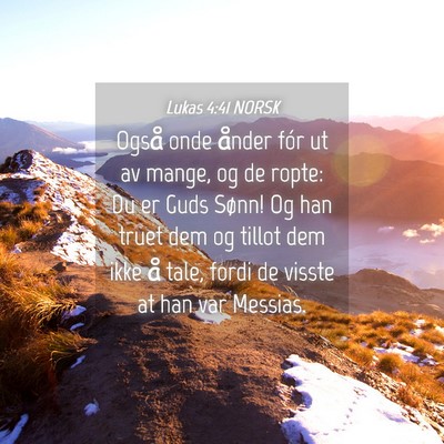Picture 04 - Lukas 4:41 NORSK - Også onde ånder fór ut av mange, og de ropte: - Bible Verse Picture