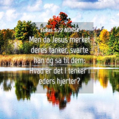 Picture 04 - Lukas 5:22 NORSK - Men da Jesus merket deres tanker, svarte han og - Bible Verse Picture