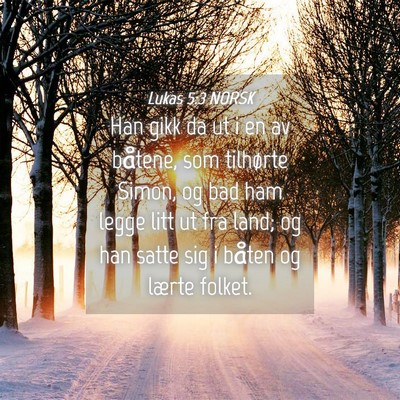 Picture 04 - Lukas 5:3 NORSK - Han gikk da ut i en av båtene, som tilhørte - Bible Verse Picture