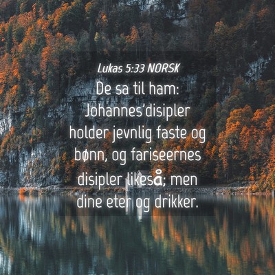 Picture 04 - Lukas 5:33 NORSK - De sa til ham: Johannes'disipler holder jevnlig - Bible Verse Picture