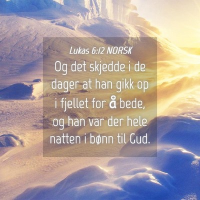 Picture 04 - Lukas 6:12 NORSK - Og det skjedde i de dager at han gikk op i - Bible Verse Picture
