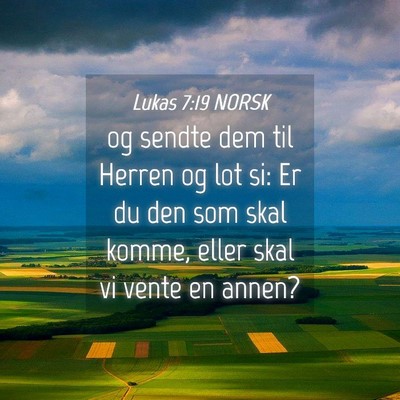 Picture 04 - Lukas 7:19 NORSK - og sendte dem til Herren og lot si: Er du den som - Bible Verse Picture