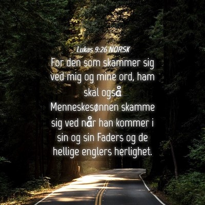 Picture 04 - Lukas 9:26 NORSK - For den som skammer sig ved mig og mine ord, ham - Bible Verse Picture