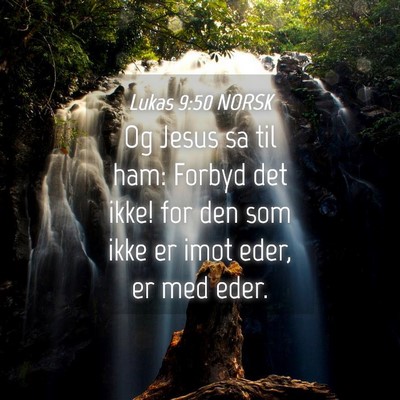 Picture 04 - Lukas 9:50 NORSK - Og Jesus sa til ham: Forbyd det ikke! for den som - Bible Verse Picture