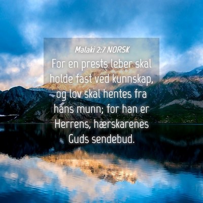 Picture 04 - Malaki 2:7 NORSK - For en prests leber skal holde fast ved kunnskap, - Bible Verse Picture